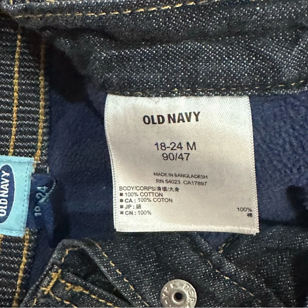 Old Navy Infants Fleece Lined Denim Jeans size 18-24 Month